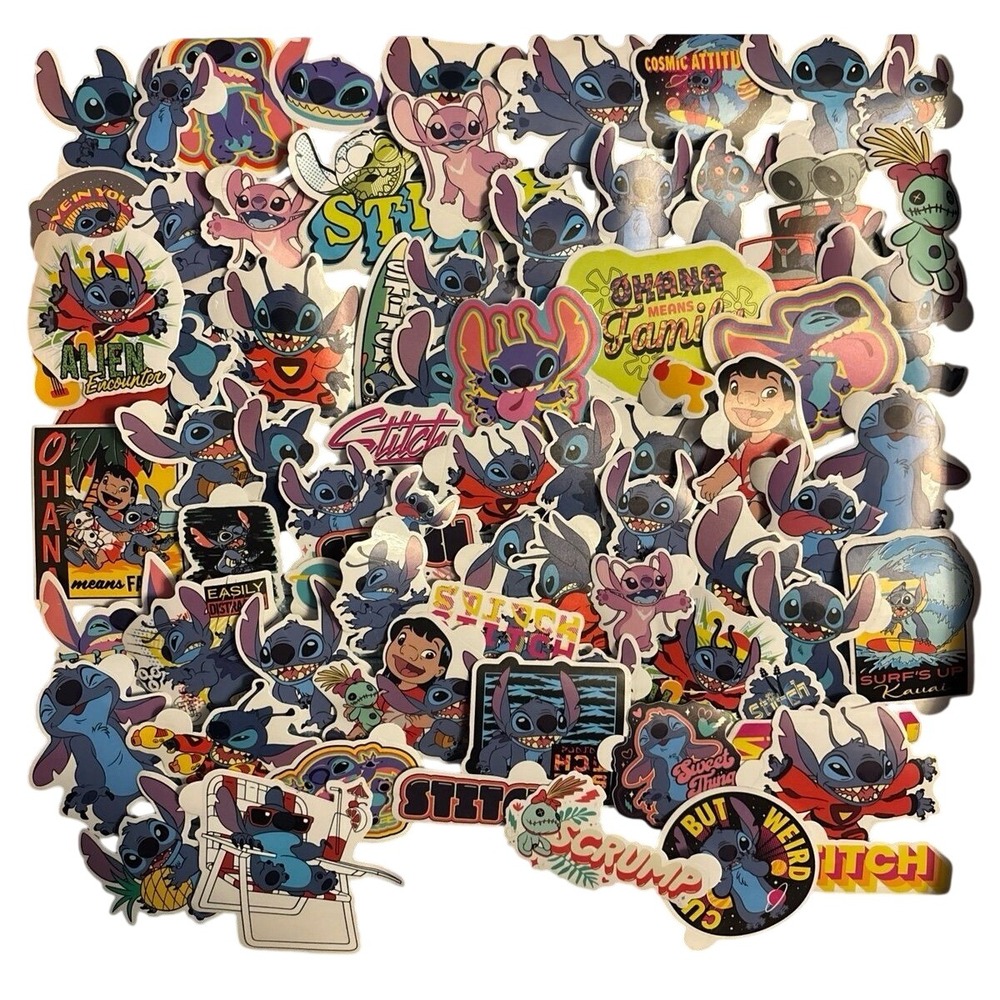NEW 76pc Full Color Vinyl Disney Lilo & Stitch/Angel Stickers